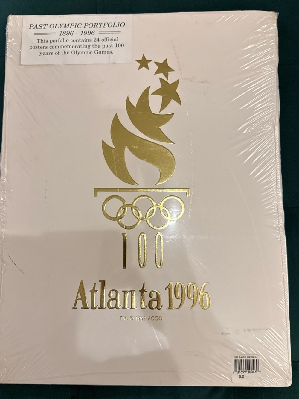 Atlanta 1996 Past Olympic Portfolio Poster - Gold on White